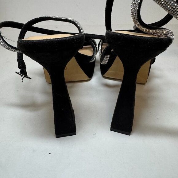 INC Womens 7.5 M Black Rhinestone Strappy Platform Pump High Heels DISPLAY FQ4 - Picture 4 of 4